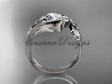 Unique platinum diamond floral engagement ring ADLR324P - Vinsiena Designs
