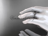 Unique platinum diamond engagement ring, Enhanced Black Diamond ADLR333 - Vinsiena Designs
