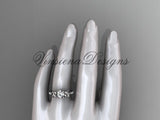 Unique 14k white gold diamond leaf, vine, floral diamond engagement ring ADLR333 - Vinsiena Designs