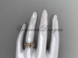 14kt rose gold leaf and vine, flower wedding ring, wedding band ADLR348G