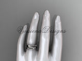 14kt white gold leaf and vine, flower wedding ring, wedding band ADLR350G