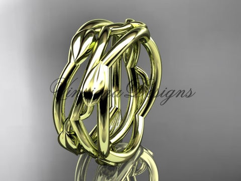 14kt yellow gold leaf and vine, flower wedding ring, wedding band ADLR350G