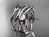 Platinum leaf and vine wedding ring, wedding band ADLR351B