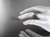 14kt rose gold leaf and vine, flower wedding ring, wedding band ADLR352G