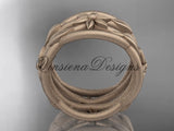 14kt rose gold matte finish leaf, flower wedding ring, wedding band ADLR352G