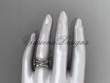 Platinum leaf and vine, flower wedding ring, wedding band ADLR352G