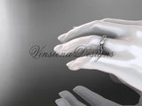 Platinum diamond leaf and vine wedding ring, engagement ring ADLR353B