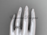 Platinum diamond leaf and vine wedding ring, engagement ring ADLR353B