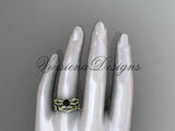 14kt yellow gold diamond  wedding ring, engagement set, Black Diamond ADLR353S