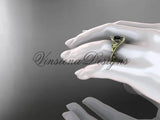 14k yellow gold diamond unique engagement ring, Enhanced Black Diamond ADLR369 - Vinsiena Designs