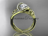 14k yellow gold diamond unique engagement ring, ADLR369 - Vinsiena Designs