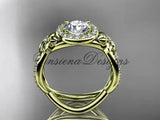 14k yellow gold diamond unique engagement ring, wedding ring ADLR374 - Vinsiena Designs