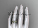 14k yellow gold unique engagement ring, wedding ring ADLR387 - Vinsiena Designs