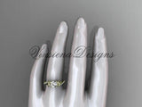 14k yellow gold flower diamond wedding ring, engagement ring ADLR388 - Vinsiena Designs