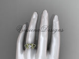 14k yellow heart engagement ring, wedding ring, "Forever One" Moissanite ADER395 - Vinsiena Designs